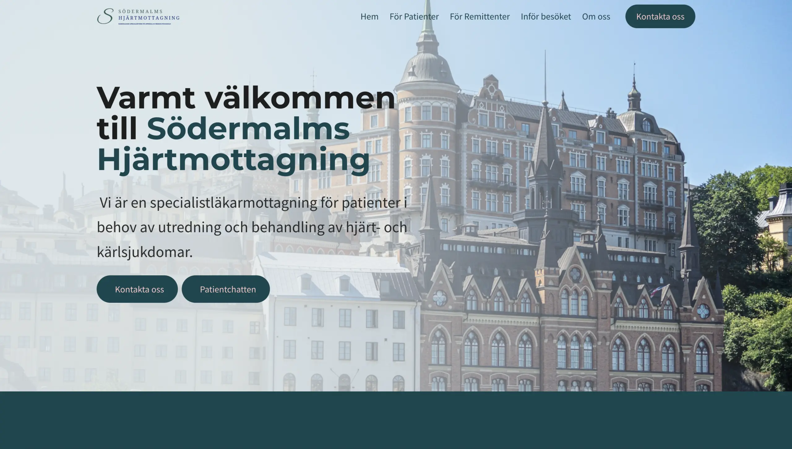 Södermalms Hjärtmottagning website — cardiology clinic