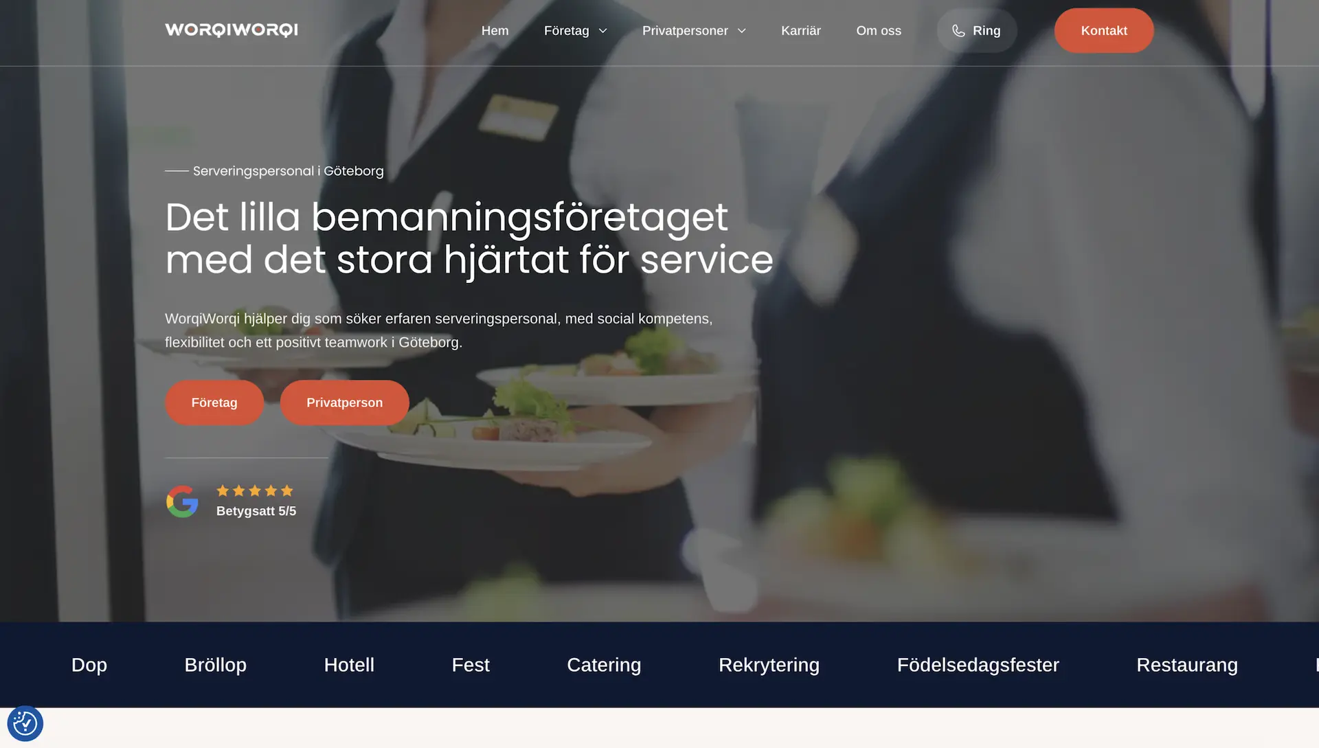 WorqiWorqi website — staffing and event personnel